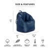 Joey Bean Bag Chair, Nylon Polyester, Kids and Teens, 2.5ft, Black