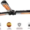 1500W Foldable Electric Patio Heater Umbrella with 3 Heating Panels; for Pergola Outdoor or Gazabo Parasol